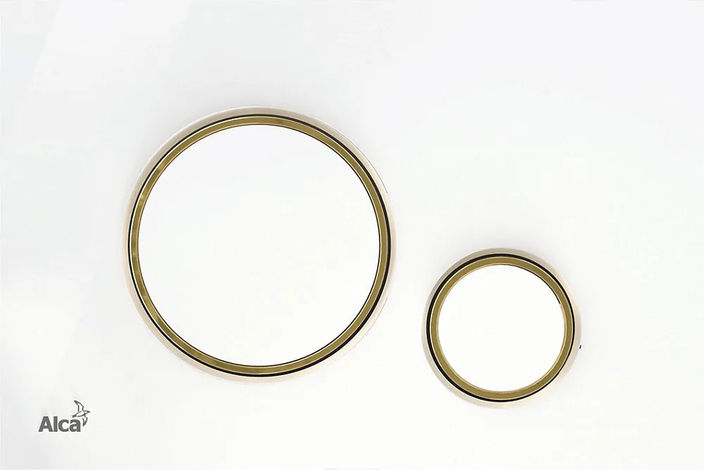 Кнопка смыва AlcaPlast Thin THIN M775 белый / золото Sancos — официальный сайт