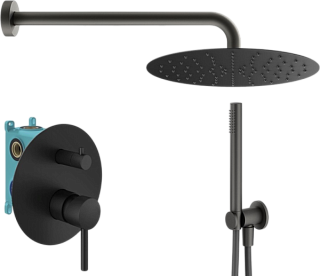 Душевой комплект Plumberia Selection Ixo KITXO18NO, С ВНУТРЕННЕЙ ЧАСТЬЮ, черный матовый
