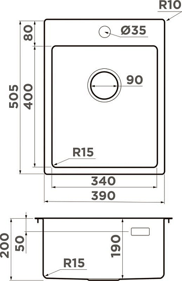 Мойка кухонная Omoikiri Amadare 39-IN