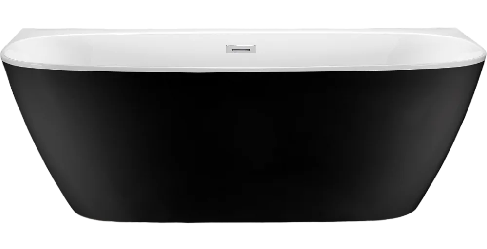 Акриловая ванна Esbano San Marino 170x80 см, левая, пристенная, black, со сливом-переливом, с донным Sancos — официальный сайт