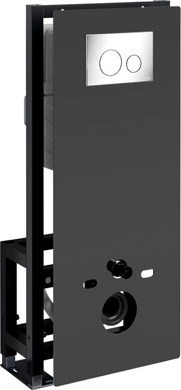 Система инсталляции для унитазов Wasserkraft Glan 66TLT.010.ME.BL.CH02, с кнопкой смыва хром