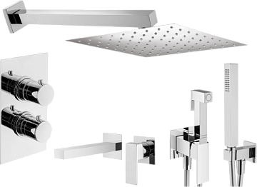 Комплект для ванной Plumberia Selection Tag KITZTGT18QCR220 С ВНУТРЕННЕЙ ЧАСТЬЮ, хром