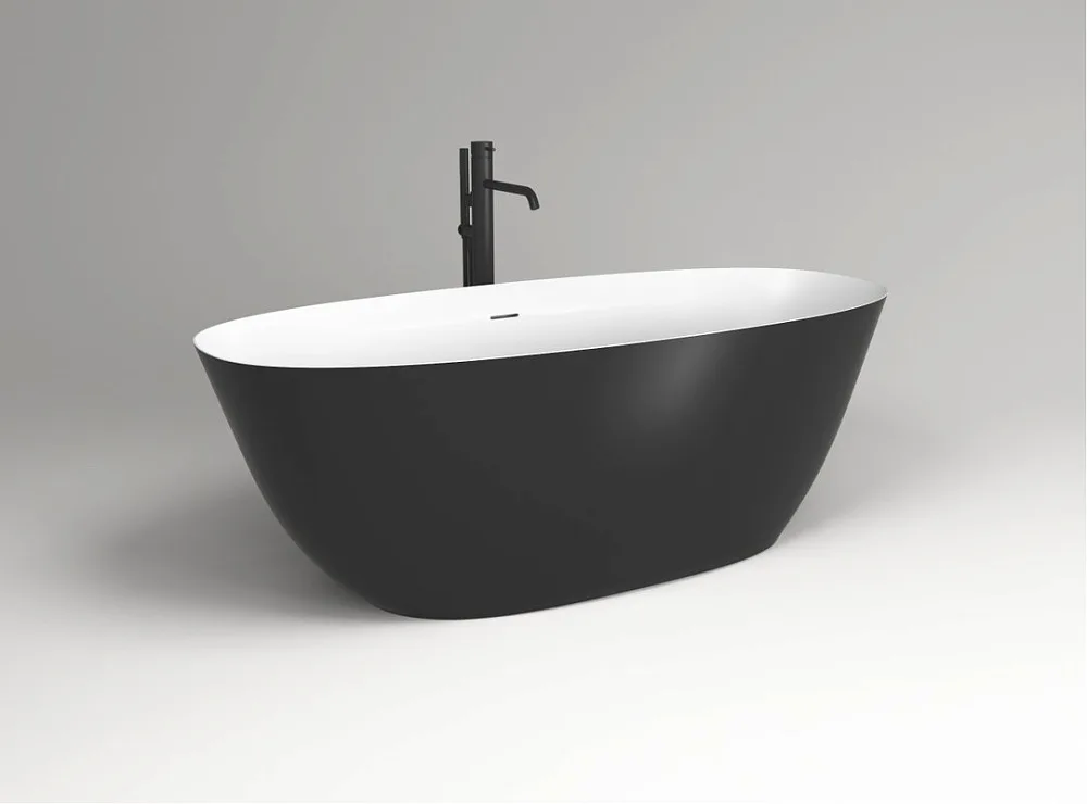 Ванна из искусственного камня Plumberia Selection Veloma 170x75 см, отдельностоящая, биколор матовый Sancos — официальный сайт