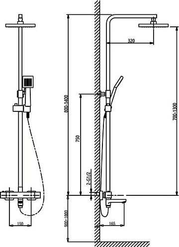 Душевая стойка Timo Tetra-Thermo SX-0169/00 chrom