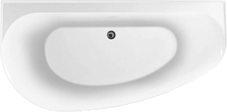 Акриловая ванна Allen Brau Priority 5 R 160x80 см, правая, пристенная, белая, асимметричная, на ножк