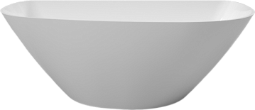 Ванна из искусственного камня WHITECROSS Topaz 170x80 см, отдельностоящая, белая, асимметричная, с д