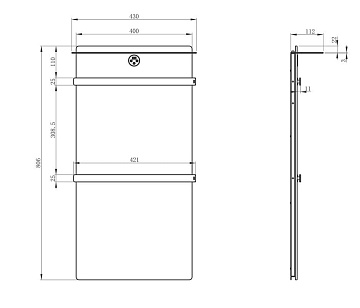 Полотенцесушитель электрический Wonzon & Woghand WW-A504-BR черный мрамор, брашированный никель