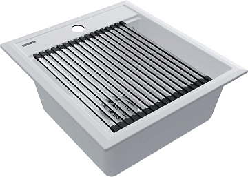 Мойка кухонная Paulmark Stepia + Step PM114651-WH+R375-BS белая