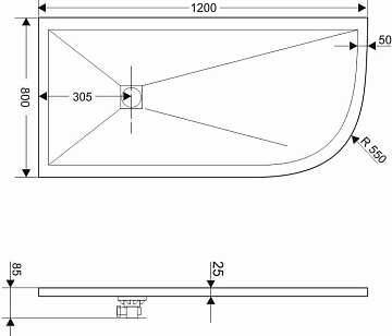 Поддон для душа RGW Stone Tray ST/AL-0128G 80х120