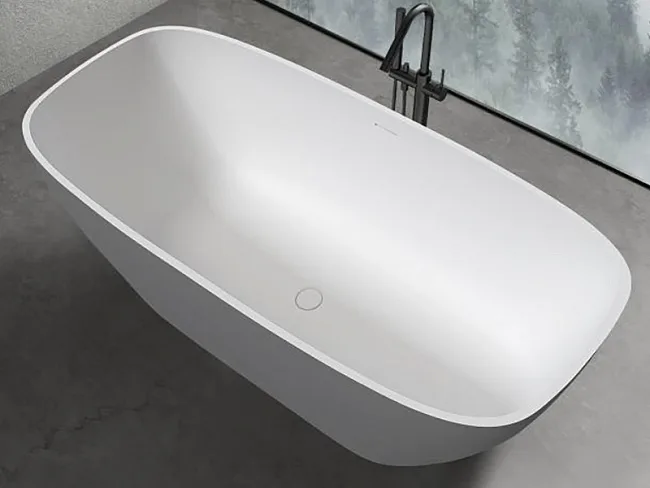 Ванна из искусственного камня Uni-Flo Cono 170x80 см, отдельностоящая белая матовая Sancos — Оригинал