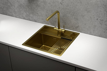 Мойка кухонная Granula Kitchen Space 5051, золото сатин