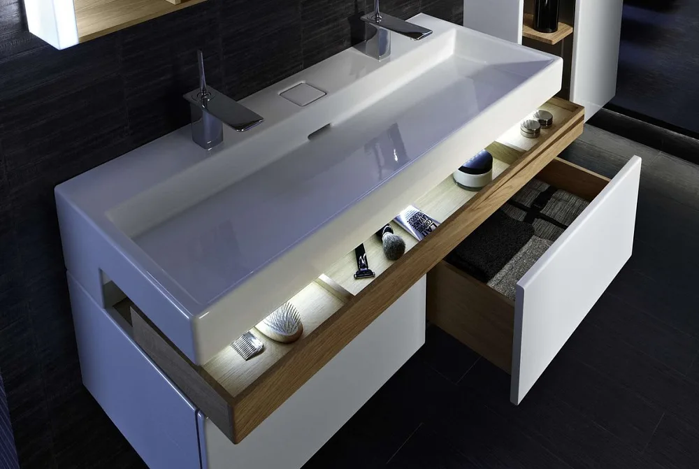 Мебельная раковина Jacob Delafon Terrace EXB9112-00 120 см с подсветкой Sancos — официальный сайт