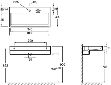 Мебельная раковина Jacob Delafon Terrace EXC112 100 см
