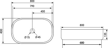 Накладная раковина Abber Bequem AC2110MW белая