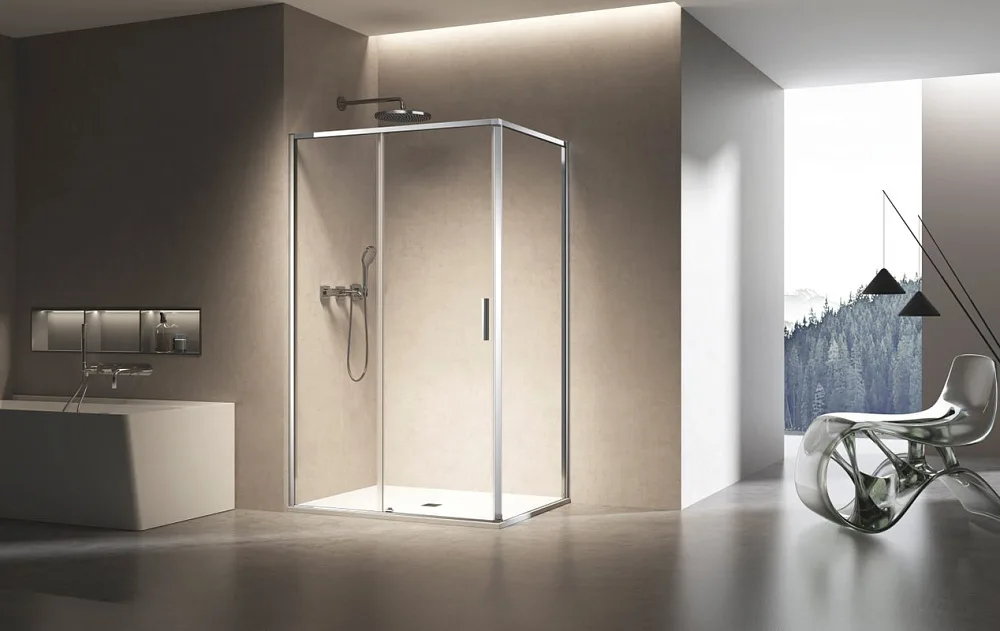Душевой уголок Vincea Slim VSR-6SL8014CL 140х80 см, профиль глянцевый хром, стекло прозрачное Sancos — официальный сайт