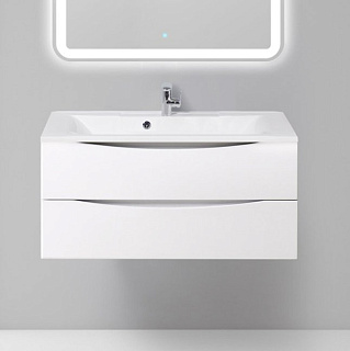 Тумба под раковину без столешницы BelBagno Marino 100 bianco lucido, подвесная