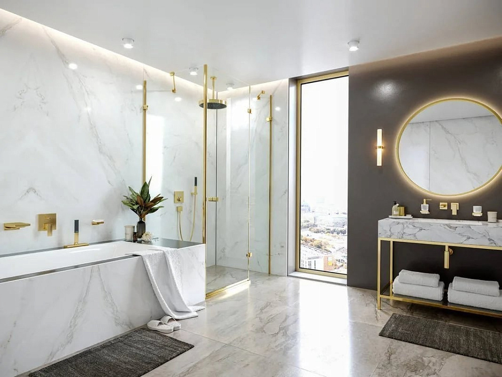 Верхний душ Hansgrohe Rainfinity 360 26231990 полированное золото
