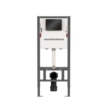 Система инсталляции для унитазов Ceramicanova Balance CN121002MB, кнопка Square матовый черный