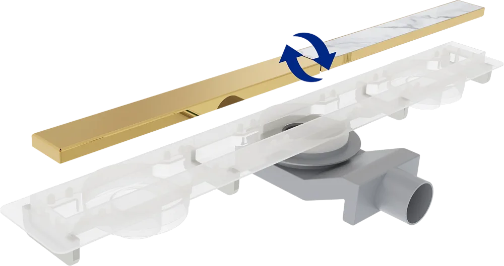 Душевой трап (лоток) Plumberia Selection PSM Modular 60 см, золото 24К Sancos — официальный сайт