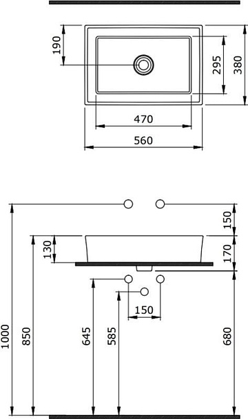 Накладная раковина Berges Mascon 56x38, глянцевая белая