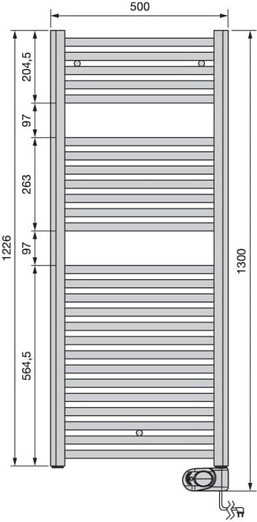 Полотенцесушитель электрический Zehnder Aura PBEBZ-120-050/MQ RAL 9005 matt 120x50 черный