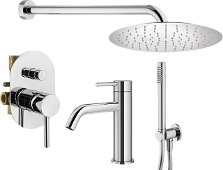 Комплект для ванной Plumberia Selection Ixo KITXO15CR53 С ВНУТРЕННЕЙ ЧАСТЬЮ, хром