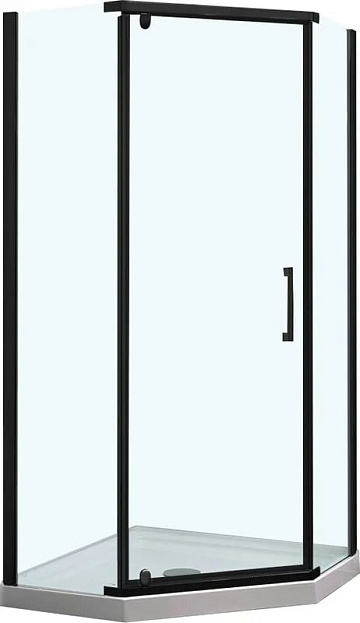Душевой уголок Vincea Stresa VSP-1S100CLB 100x100, профиль чёрный, стекло прозрачное