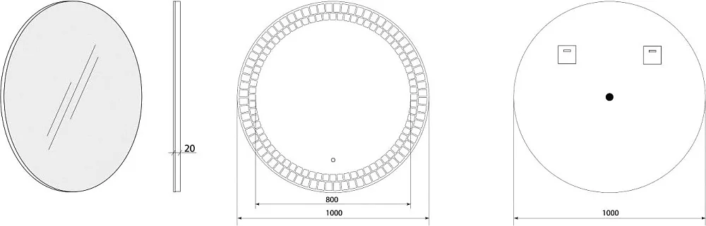 Зеркало круглое Art&Max Аcerra 100 с LED-подсветкой, 6000К Sancos — официальный сайт