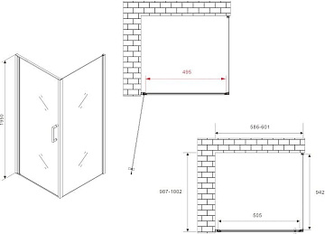 Душевой уголок Abber Sonnenstrand AG04060-S100 100x60, профиль хром, стекло прозрачное