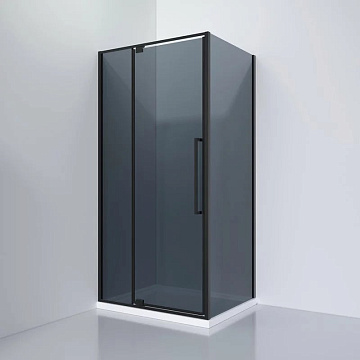 Душевой уголок Black&White Stellar Wind S818 BG 100х80, профиль черный, стекло тонированное
