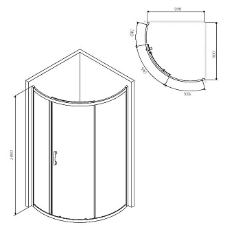 Душевой уголок AM.PM Like W83UG-315-090MT 90x90 профиль хром, стекло прозрачное