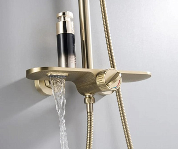 Душевая стойка Bronze de Luxe Icon 80112CG, матовое золото