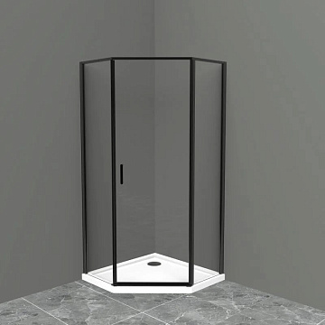 Душевой уголок BelBagno Uno 195 P 1 90 C Nero профиль черный, стекло прозрачное