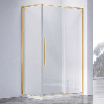 Душевой уголок Vincea Slim-N VSR-4SN9014CLG 140х90, профиль брашированное золото, стекло прозрачное