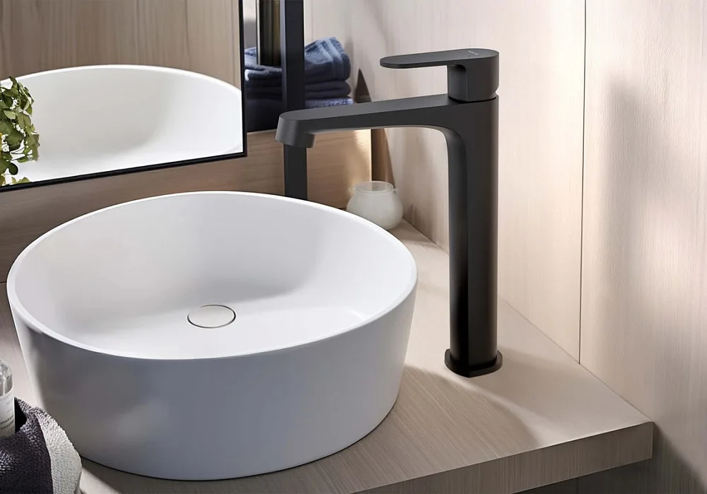 Смеситель для раковины AQUATEK Оберон AQ1204MB матовый черный Sancos — официальный сайт