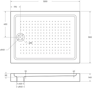 Поддон для душа BelBagno TRAY-BB-AH-120/90-15-W