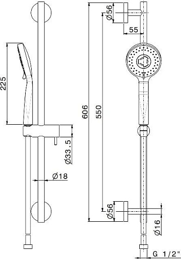 Душевой гарнитур KERAMA MARAZZI Ole 69457KM.01.093, черный матовый