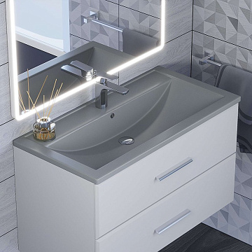 Мебельная раковина Uperwood Foster Quartz 291030037 80 см, матовая серая, бетон