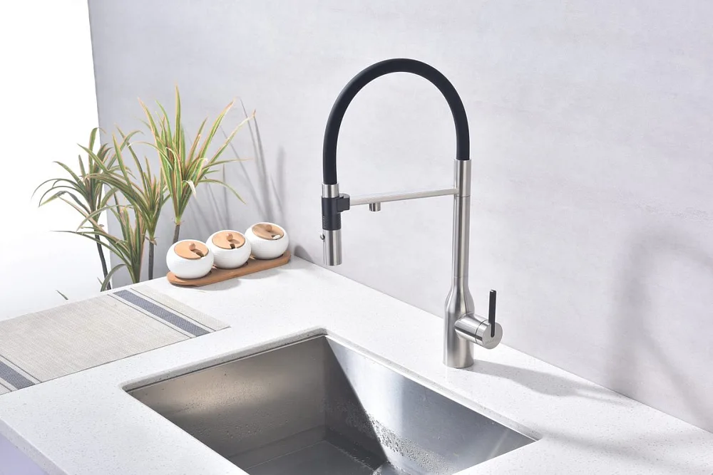 Смеситель для кухни Paulmark Magneto One Ma213188-BS брашированная сталь Sancos — официальный сайт