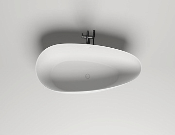 Ванна из искусственного камня Salini Paola S-Sense 160x75 см, отдельностоящая, белая, овальная, со с