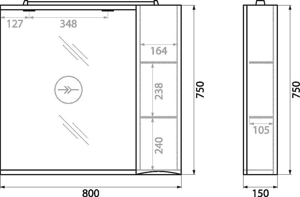 Зеркало BelBagno Marino 80 R 80 Sancos — официальный сайт