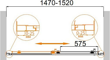Душевая дверь в нишу Cezares Molveno BF 1 150 C Cr IV