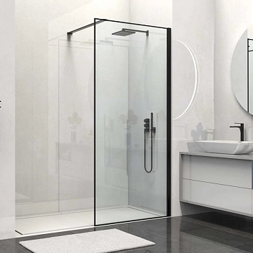 Душевая перегородка Walk-In VSW-1HS800CLB, 800*2000,черный матовый, стекло прозрачное