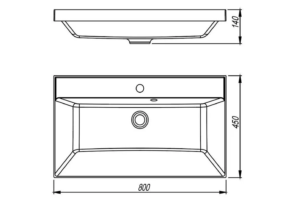 Умывальник ASTI 800x450 кварц, антрацит