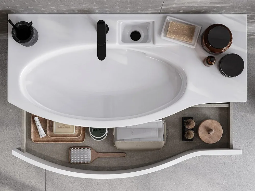 Мебельная раковина KERAMA MARAZZI Riva 100 L, глянцевая белая Sancos — официальный сайт