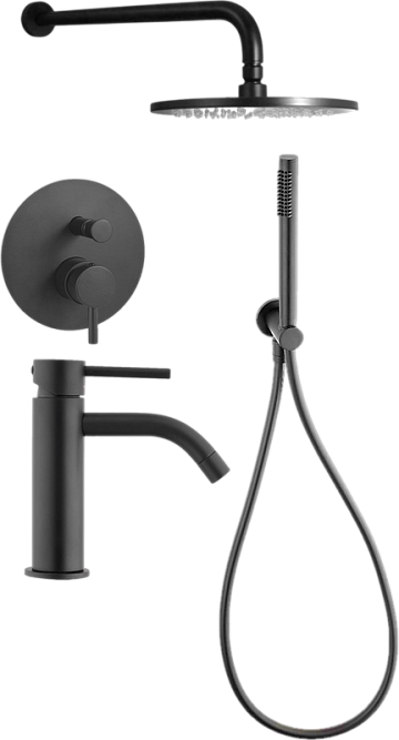 Комплект для ванной Paffoni Light KITLIG015NO071 С ВНУТРЕННЕЙ ЧАСТЬЮ, черный