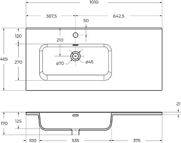 Мебельная раковина BelBagno BB1000ETL-L