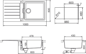Мойка кухонная Schock Signus 60D Large (D-100L) Cristadur поларис