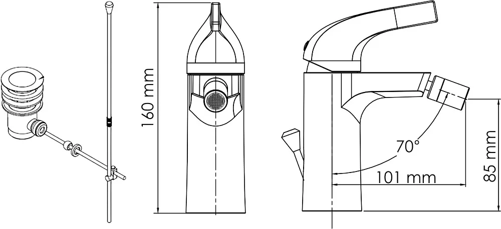 Смеситель для биде Wasserkraft Sauer 7106 золото Sancos — официальный сайт