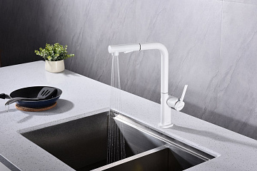 Смеситель для кухни Paulmark Neo Ne214419-WH, белый матовый